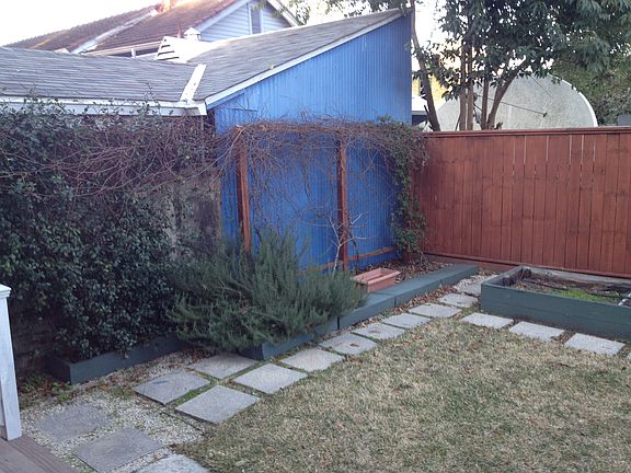 Backyard with Raised Planters