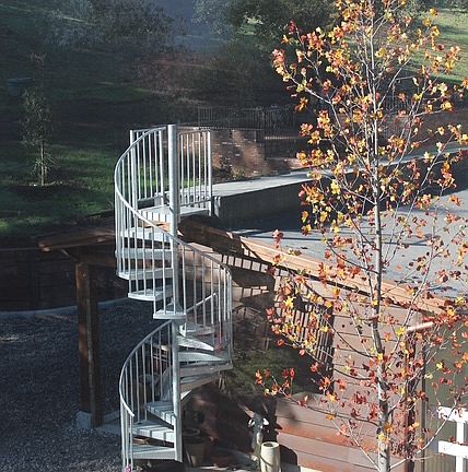 Circular stair to rooftop "stargazing" platform