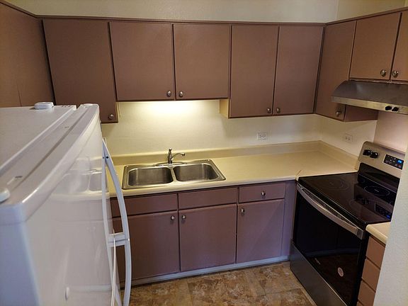 New stainless steel range with glass cooktop and new stainless steel hood vent.