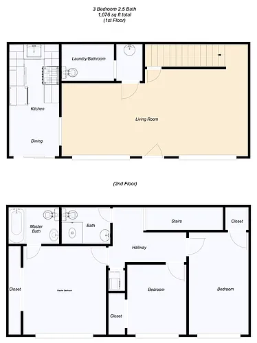 Floor plan 3 Bedroom Townhouse