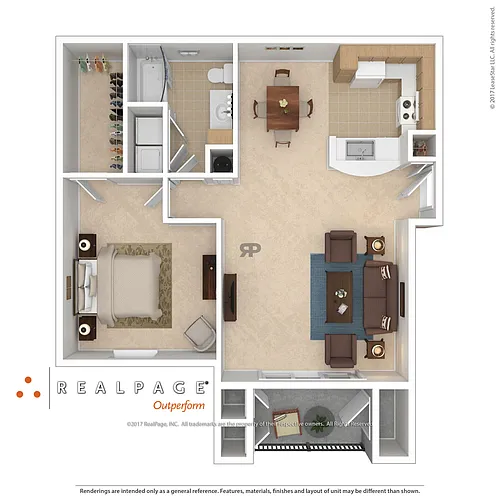 Floor plan 1 Bedroom Traditional