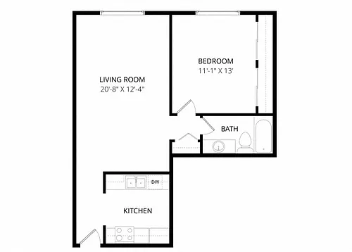 Floor plan One Bedroom
