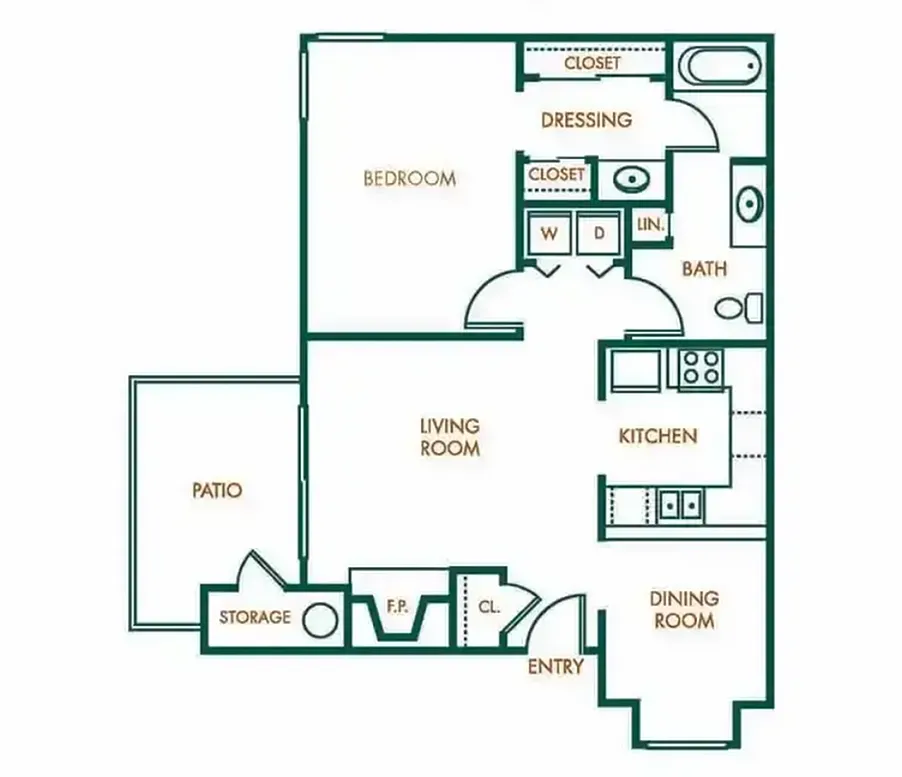 1x1 floorplan 1x1 floorplan - Somersett Hills