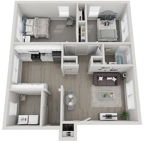 Floor plan B2 2x1 H Semi-Upgraded - Call for Availability