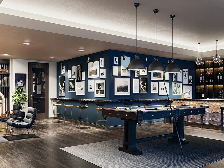 Unwind in our gaming parlor with speakeasy bar.