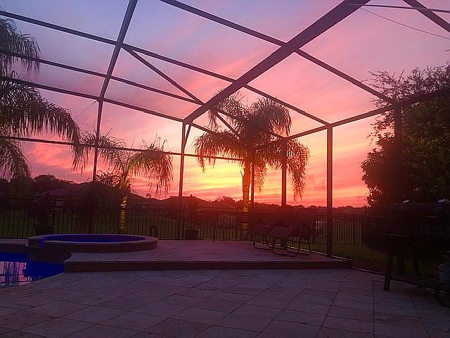 Sunrise over the pool