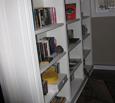 Basement built-in bookcase