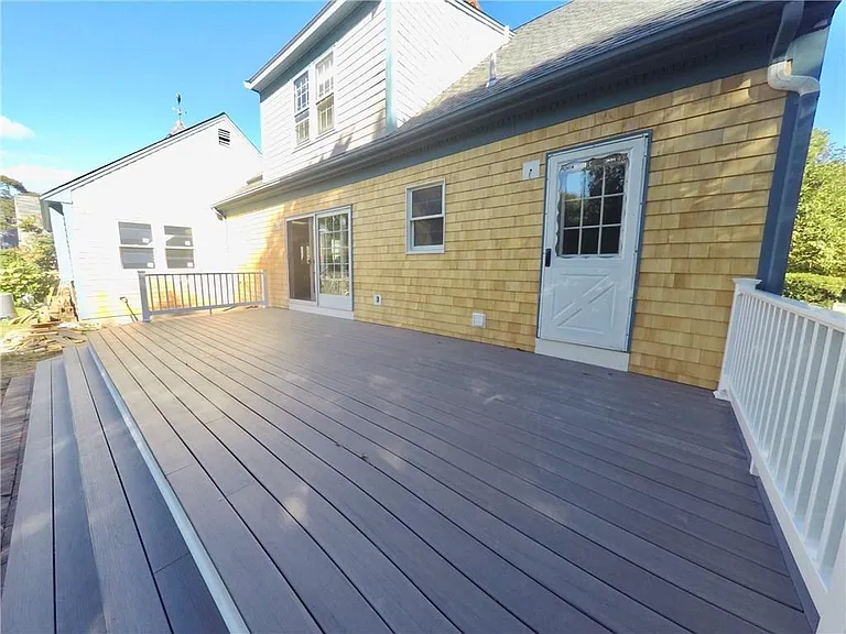 New back deck overlooking private back yard