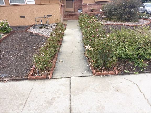 Walk way to front door with drought resistant plan