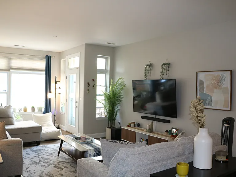 Light-filled living room with modern touches throughout