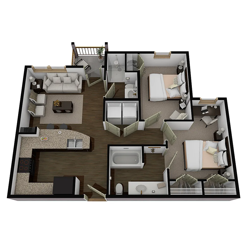 Floor plan 2 Bedroom 2 Bath