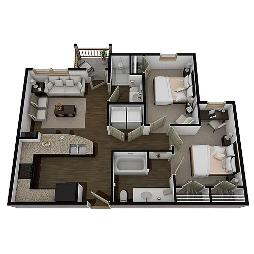 Floor plan 2 Bedroom 2 Bath