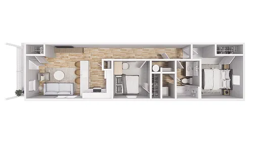 Floor plan 2x1 - 774 sqft - B1