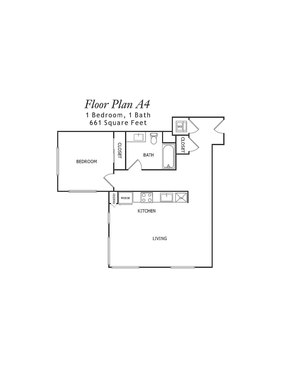 Floor plan One-Bedroom A4