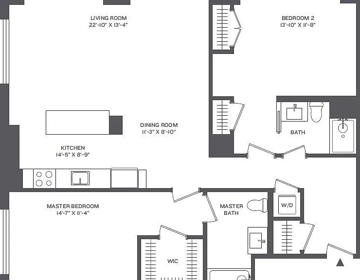 Cast Iron Lofts - Phase 2-2A - 2 Beds - 2 Baths - 1325 Sq. ft.