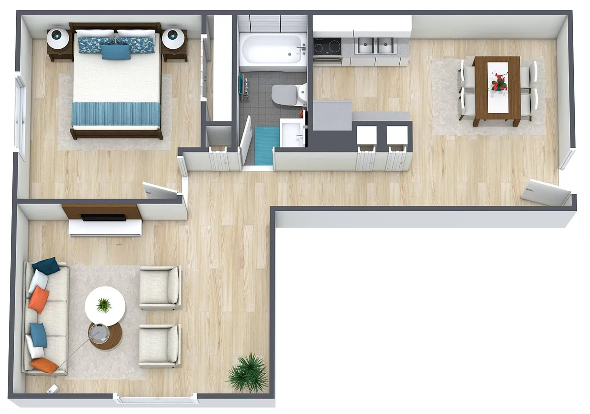 Floor plan 1BR - 1BTH Classic