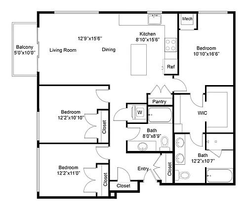 Floor plan F2 - Penthouse