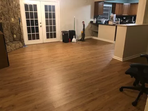 Living/Dining/Kitchen with new floors - 3026 W University Ave