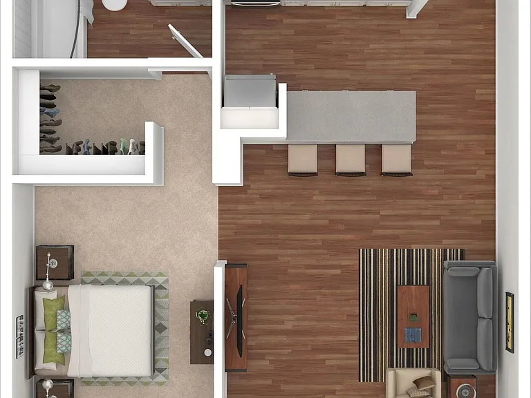 1 BD / 1 BA 500 SF