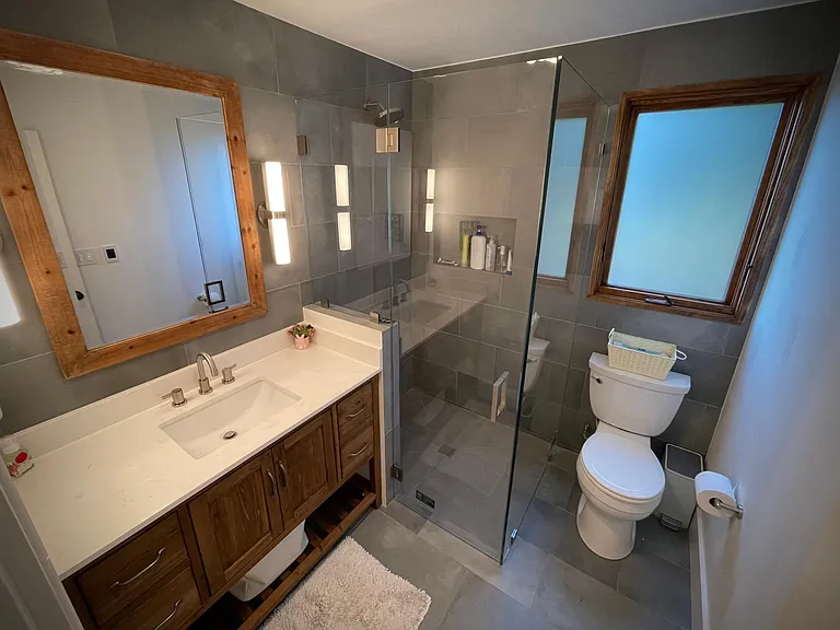 Each downstairs bedroom has its own bathroom.
