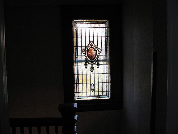 Stained glass in stairway