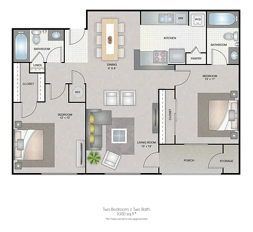 Floor plan Large Two Bedroom