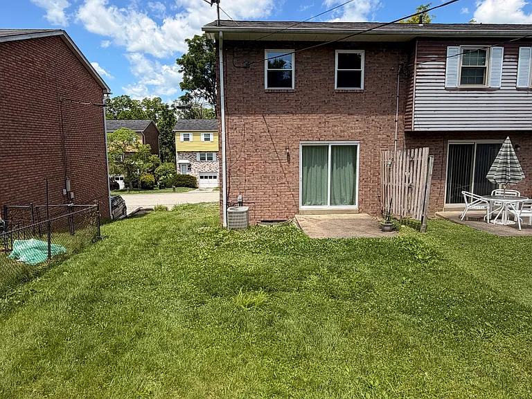 End unit nice backyard with patio