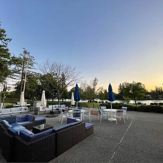 Gas grills and seating for you and your guests.