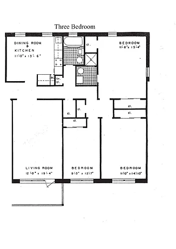 Floor plan 3-Bedroom - Contact for availability