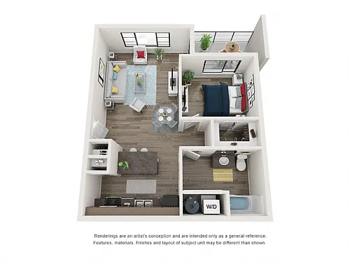 Floor plan 1 Bedroom, 1 Bathroom