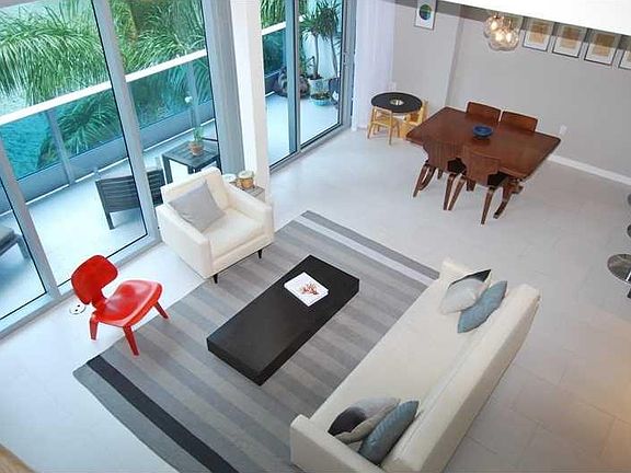 Living area arial shot from 2nd level