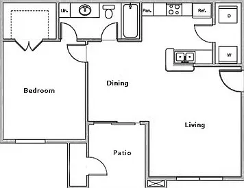 The Breakers at Windmill Lakes - A1 - 1 Beds - 1 Baths - 669 Sq. ft.