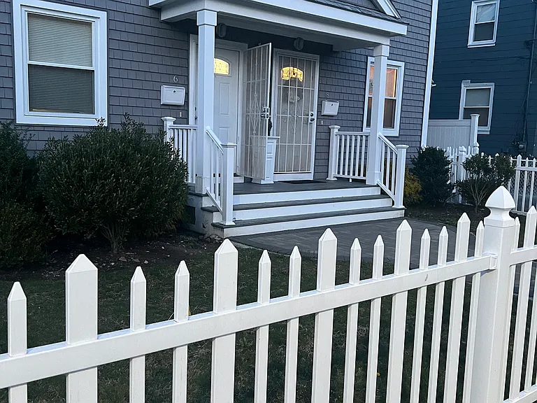 Front of the house side by side Unit 6 the rental Unit. Unit 8 occupied. Street parking. Quiet neighborhood located Milton and Mattapan area. The rental unit is and walking distance of a major supermarket, local stores, PO, banks, and credit unions.
