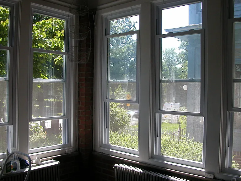 Looking out from enclosed porch