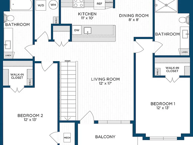 Floor Plan B6 | Echelon at Charlotte | Apartments in Charlotte, NC Floor Plan B6 | Echelon at Charlotte | Apartments in Charlotte, NC