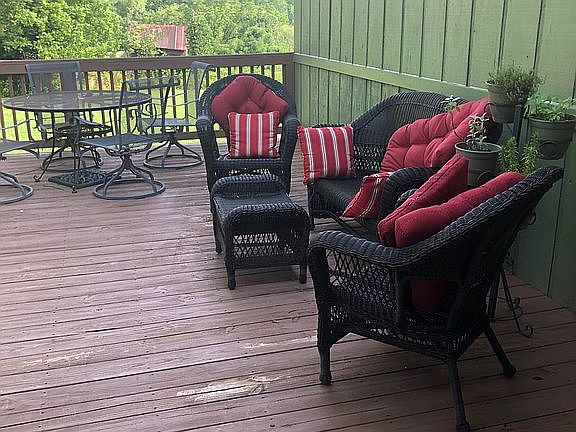 Private, furnished rear deck