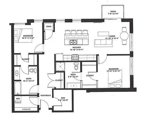 Floor plan 2-Q Plus Den
