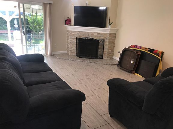Living room with fireplace