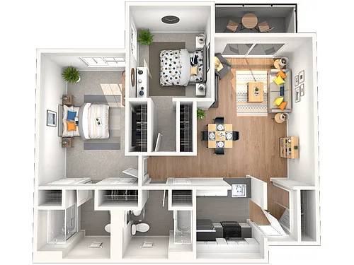 Floor plan 2 Bed 2 Bath E