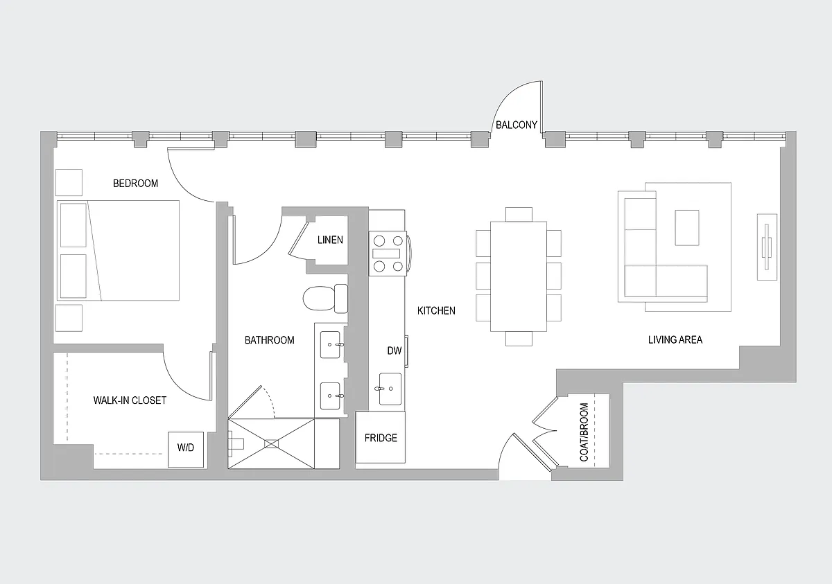 Floor plan 1 BR U