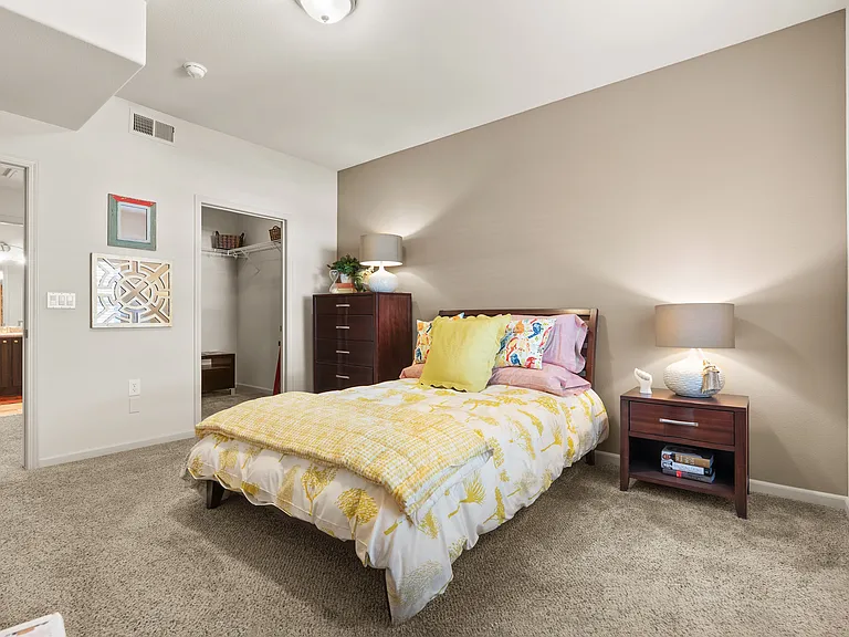 Large bedroom and walk-in closet view from window
