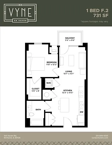 Floor plan 1 BED - F.2