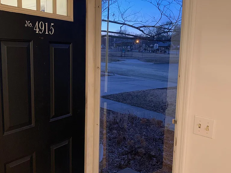 Front door view to park