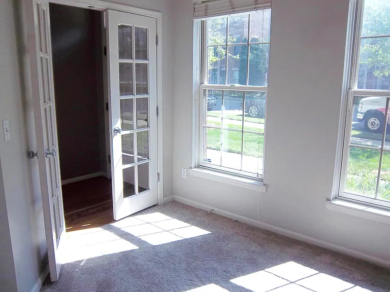 First floor office with french doors.