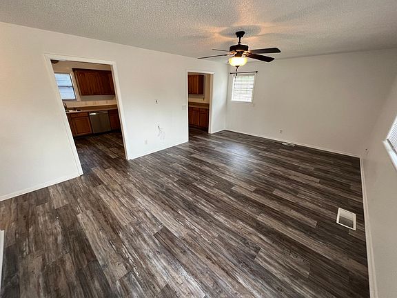 Large living room located right off the kitchen.