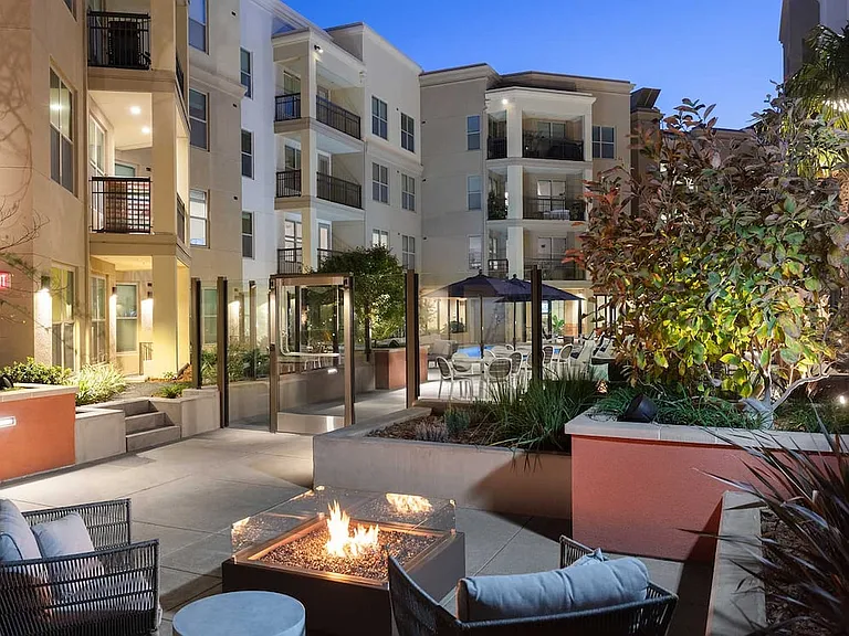 Phase II Courtyard with lounge seating and fire pit