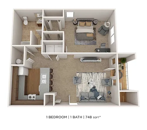 Floor plan One Bedroom - 784 sqft