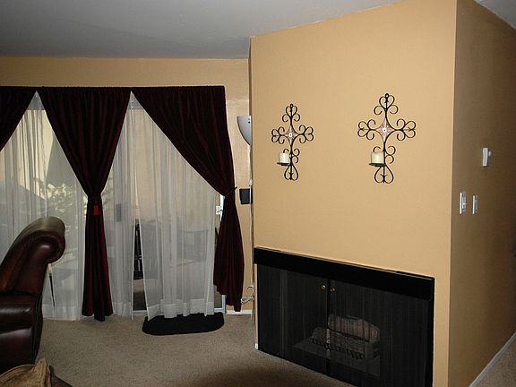 Gas Fireplace and Patio Doors