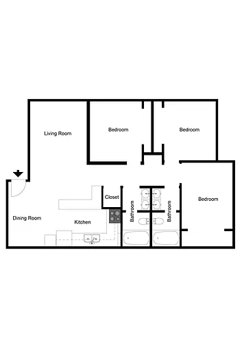 Floor plan Bicentennial 4-Plex