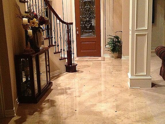 Marble floor entry with new 